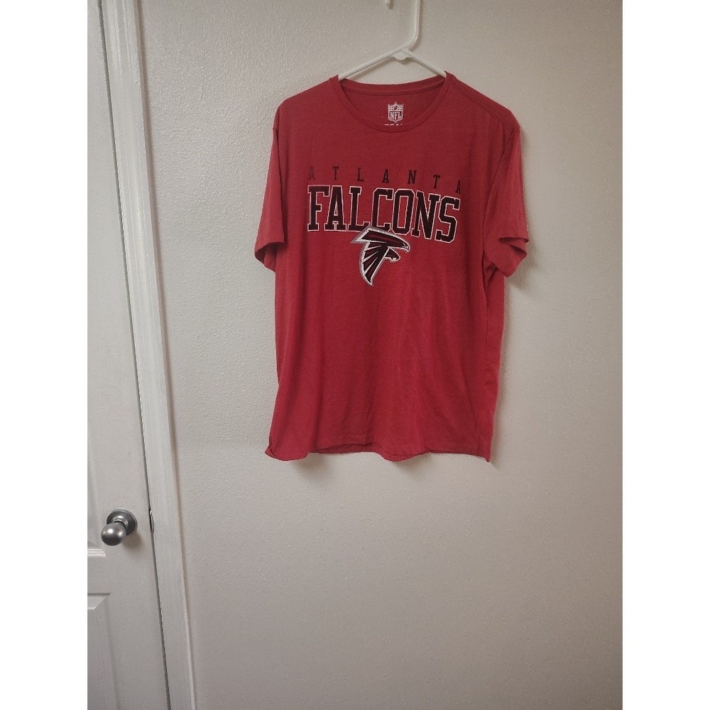 NFL Team Apparel Atlanta Falcons Mens Red Graphic T-Shirt Size Large L Short Slv